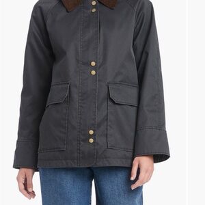 Sanctuary waxed barn jacket in black
